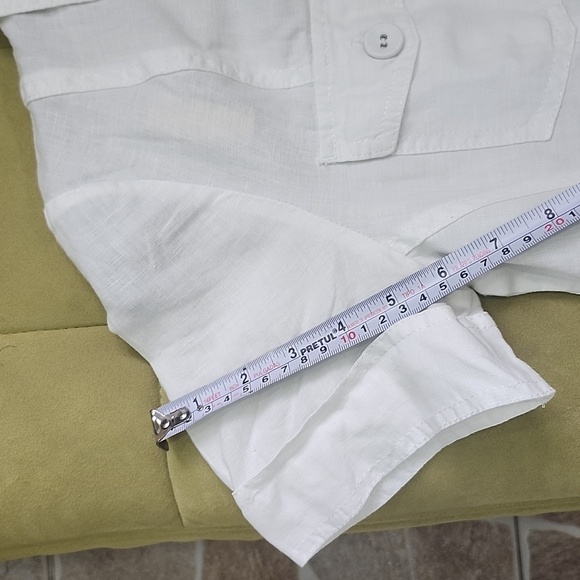 Hallhuber basic 100 % Leinen  Elegant White Button-Up Dress - Picture 15 of 16